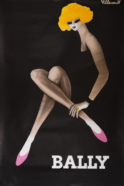 VILLEMOT BERNARD 
Bally. Blonde woman. 1982.
Offset poster. Imp. I.P.A. Champigny....