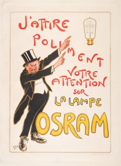 SEM J'attire poliment votre attention sur la lampe Osram. Circa 1905-1910.
Affiche...