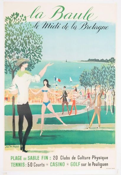 MALCLES Jean-Denis 
La Baule. The south of Brittany. Circa 1955.
Offset poster. De...