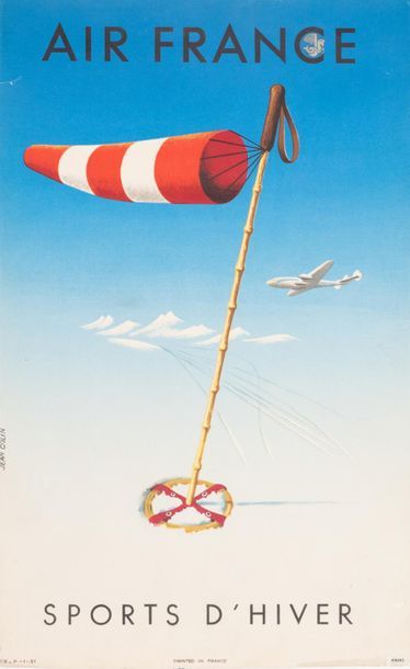 COLIN Jean 
Air France Sports d'Hiver. 1951.
Affiche lithographique. 659 - P - 1...