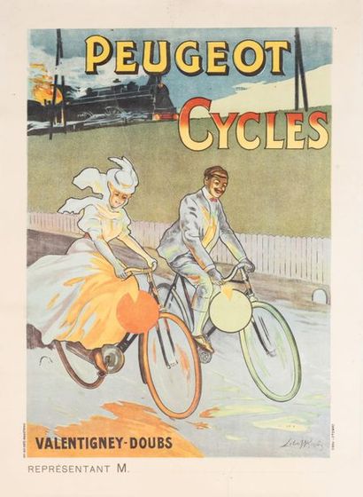 LOBEL RICHE Almery 
Cycles Peugeot. Valentigny - Doubs. 1898.
Affiche lithographique....