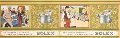 ROUTIER JEAN 
Carburateur Solex. Le coureur victorieux et le fermier moderne. 1925.
Affiche...