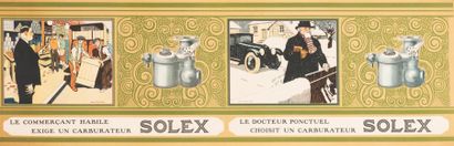 ROUTIER JEAN 
Carburateur Solex. Le commerçant habile et le docteur ponctuel. 1925.
Affiche...