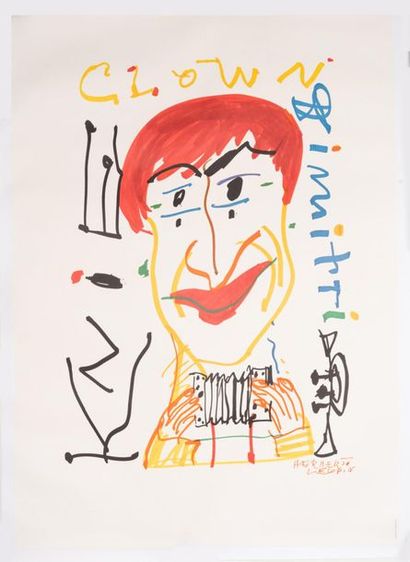 LEUPIN HERBERT 
Circus Knie. Clown Dimitri. 1970.
Offset poster. Rentsch AG Trimbach...