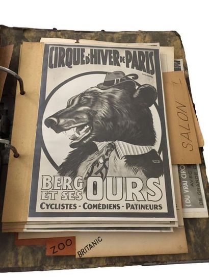 null Imprimerie Bedos & Cie, Paris 
A binder labeled "Photos Cirques 1955-1956" containing...