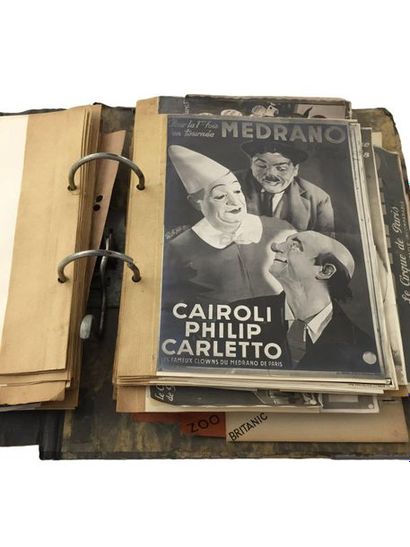 null Imprimerie Bedos & Cie, Paris 
A binder labeled "Photos Cirques 1955-1956" containing...