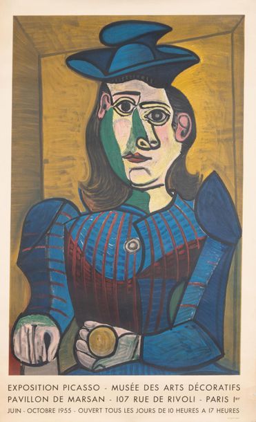 PICASSO Pablo 
Exposition Picasso. Musée des Arts Décoratifs. Juin - octobre 1955.
Affiche...