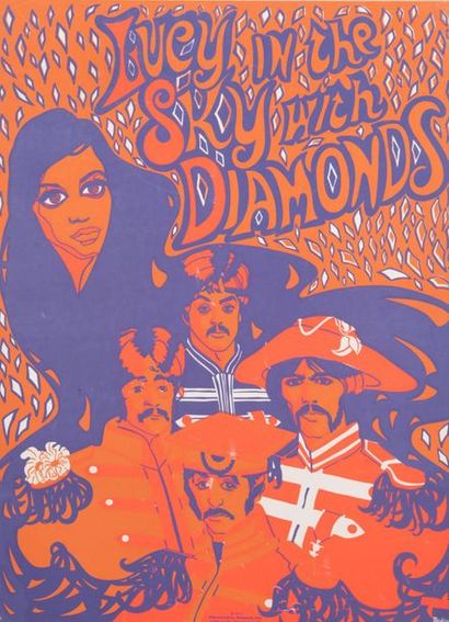 MAXCY LSD. Lucy in the Sky with Diamonds. 1967.
Poster on strong paper. Day-Glo (Vintage...