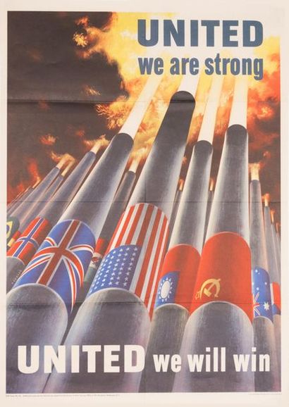 KOERNER Henry 
United we are strong. United we will win. 1943.
Affiche offset. Office...