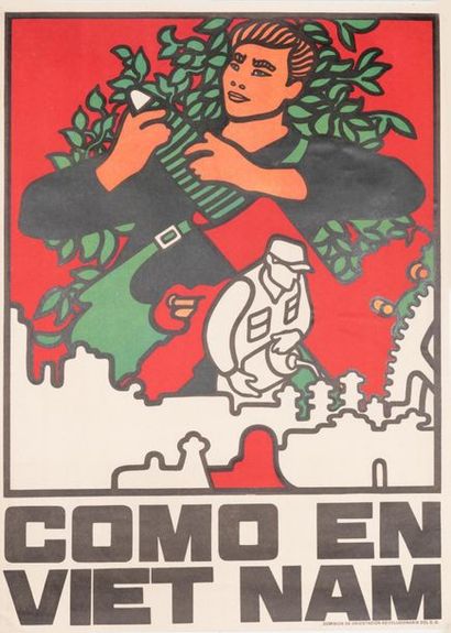 MEDEROS René 
Como in Viet Nam.
Cuban propaganda poster of solidarity with Viet Nam....