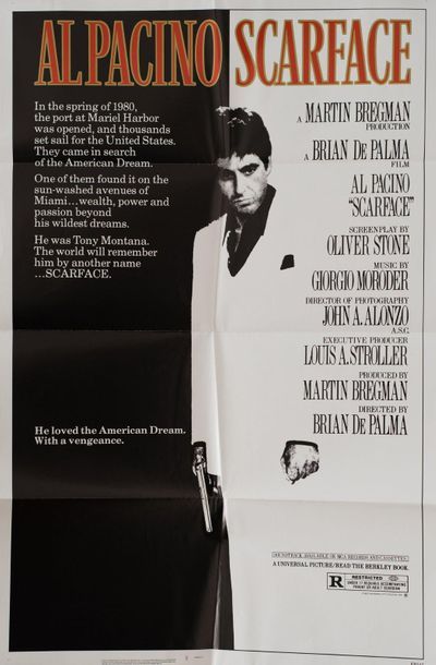 null SCARFACE Brian De Palma. 1983.
69 x 104 cm. American poster (One-Sheet). Unsigned....