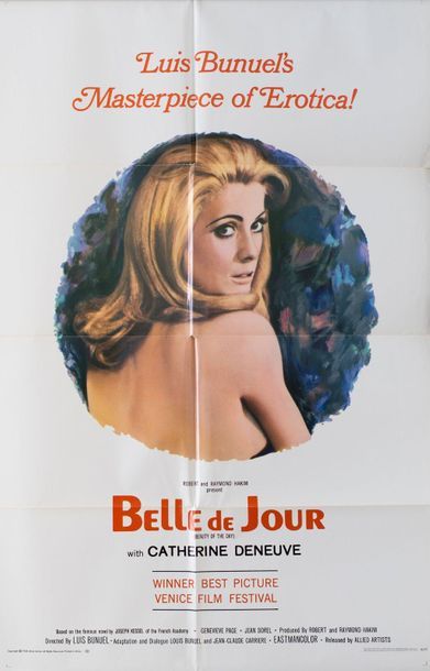 null BELLE DE JOUR Luis Bunuel. 1966.
69 x 104 cm. Affiche américaine (One-Sheet)....