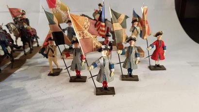 null PLASTIC FIGURINES. SEGOM. Ancien Régime. France. This lot includes 16 riders...