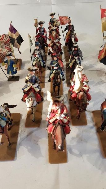 null PLASTIC FIGURINES. SEGOM. Ancien Régime. France. This lot includes 16 riders...