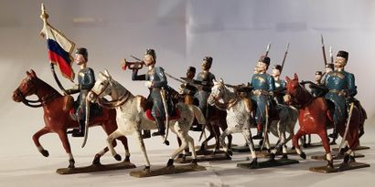 null CBG-MIGNOT. Third Republic. Russia. Blue Cossacks and cuirassiers. This lot...