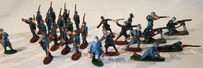  QUIRALU. XXème siècle. 1ère Guerre Mondiale. Infanterie en uniforme bleu horizon....