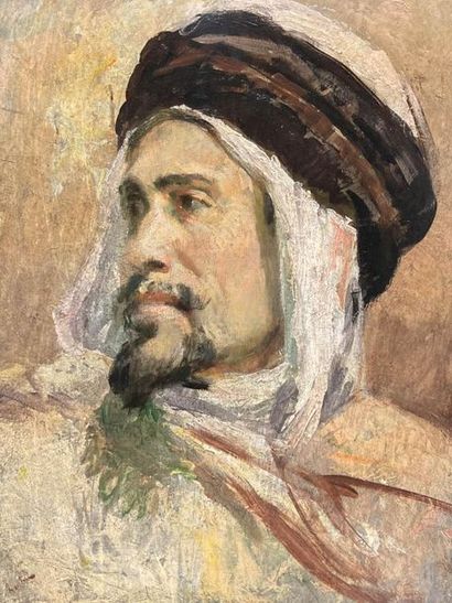 Ecole Orientaliste Portrait of a man
Oil on panel indistinctly signed lower left
40...