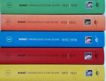 TINTIN chronology of a work: Volumes 1 to 5 (4 slightly insulated backs). Close to...