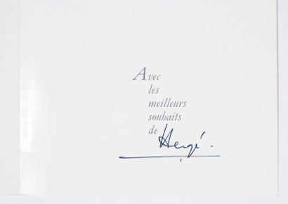 HERGÉ Carte de Voeux 1967 : Enluminure moyenâgeuse. Signée par Hergé. Proche de l'état...