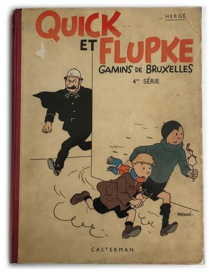 Quick et Flupke N&B - 4ème série Edition A1 de 1937, pages de garde bleu foncé. Bon...