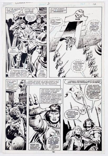 BUSCEMA Original plate of Conan : Very nice plate in chinese ink (27 x 40 cm).