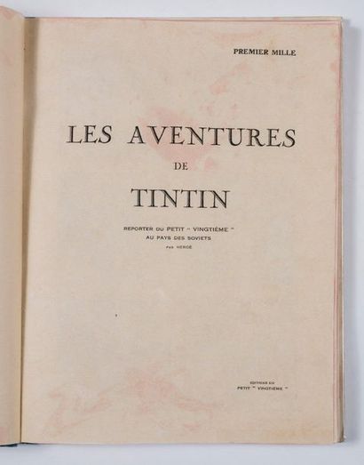 Tintin N&B - Au pays des Soviets (1er mille) Edition originale pour cet album mythique....