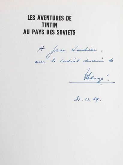 Tintin au pays des Soviets - édition spéciale de 1969 dédicacée Album made at the...