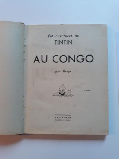 Tintin N&B - Au Congo Edition Casterman A14 de 1941. Bon état.