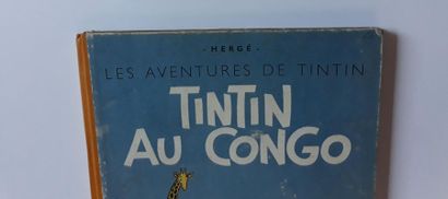 Tintin au Congo Edition originale dos jaune, B1 (1946). Quelques déchirures. Bon...