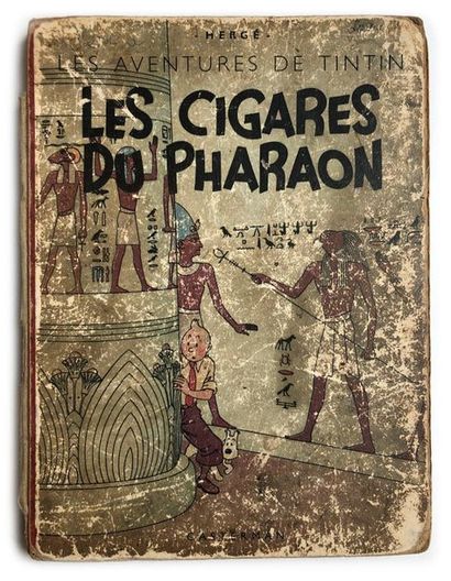 Tintin N&B Les cigares du Pharaon : Edition grande image A18 de 1942. Incomplet....