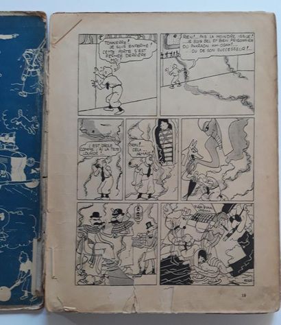 Tintin N&B Les cigares du Pharaon : Edition grande image A18 de 1942. Incomplet....