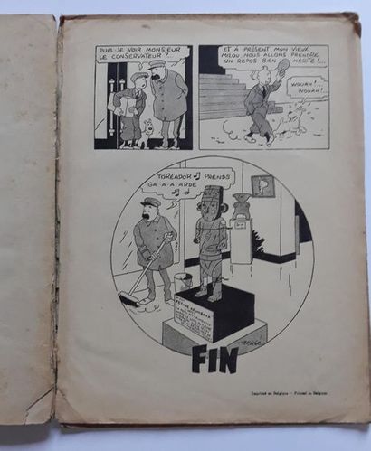 Tintin N&B L'oreille cassée : Edition A15 de 1941. 1er plat manquant.