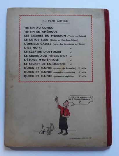 TINTIN L'oreille cassée : Edition originale A20 de 1943, un petit nom en page de...