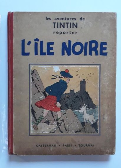 Tintin N&B L'île noire : Edition originale A5 de 1938, sans le nom de Hergé au 1er...