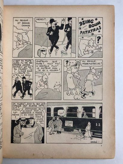 Tintin N&B L'île noire : Original edition A5 of 1938, without the name of Hergé on...