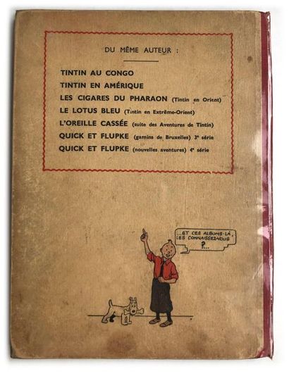 Tintin N&B L'île noire : Original edition A5 of 1938, without the name of Hergé on...