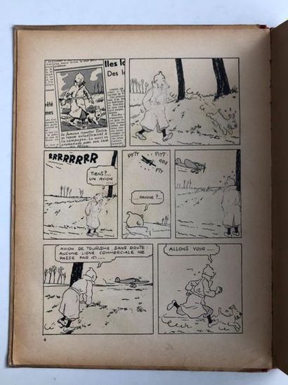 Tintin N&B L'île noire : Original edition A5 of 1938, without the name of Hergé on...