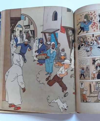 TINTIN Le crabe aux pinces d'or : Edition originale dos rouge, A22 de 1944. Page...