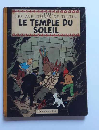 TINTIN Le temple du soleil : Edition originale B3 de 1949. Etat moyen / Bon état...
