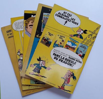 DIVERS ensemble de 5 albums : Lucky Luke 4 (déchirure page de garde), Marc Dacier...