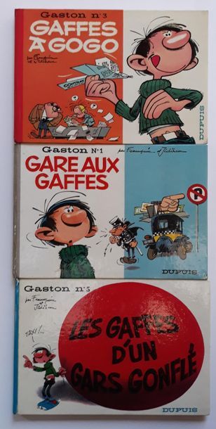 Gaston ensemble de 3 albums : 1, 3, 5. Editions originales en bon état +.