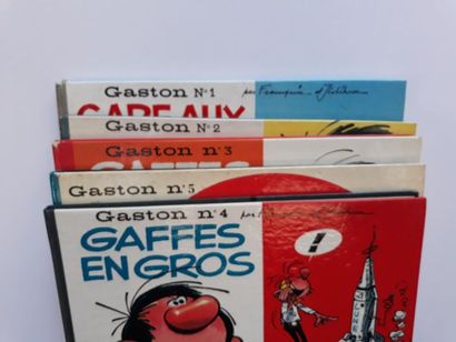 Gaston ensemble de 5 albums : 1, 2 (1965), 3, 4, 5. Bon état +.