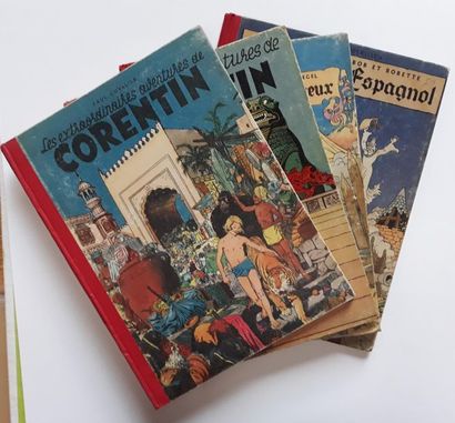LOMBARD set of 4 albums: Corentin 1 and 2, Thyl 1 (without dot), Spanish Ghost (1953,...
