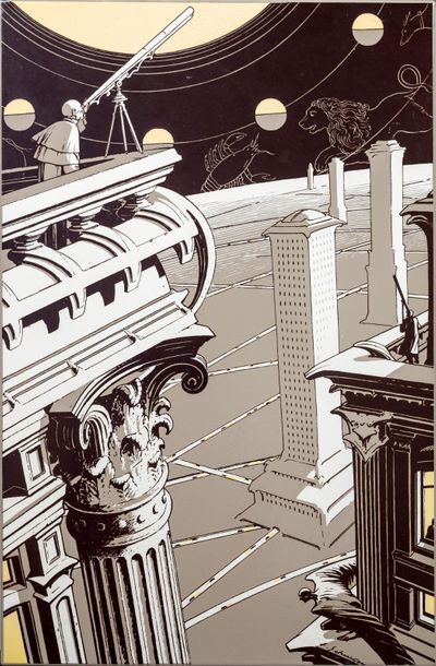 SCHUITEN plaque émaillée : La voie Céleste. Tirage numéroté (/230) et signé réalisé...