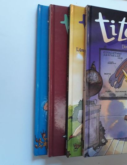 TITEUF set of 4 albums : Tomes 1 (very good condition), 2 (close to new), 3 (close...