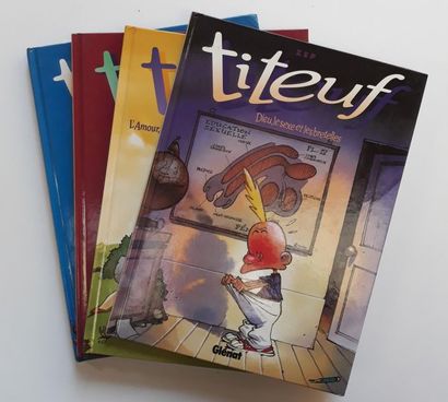 TITEUF set of 4 albums : Tomes 1 (very good condition), 2 (close to new), 3 (close...