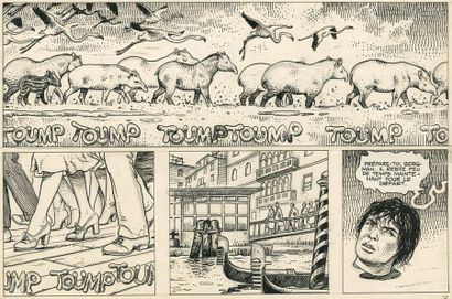 Milo MANARA (né en 1945) 
Giuseppe Bergman - Volume 1
India ink on paper for strips...