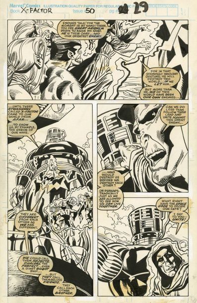 Rich BUCKLER (1949 - 2017) 
X-Factor #50
India ink on paper for plate 29 of this...
