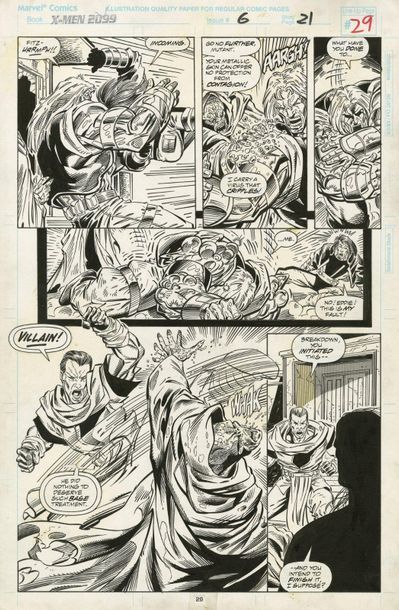 Ron LIM (né en 1965) 
James SANDERS III X-Men 2099 #6
India ink on paper for plate...