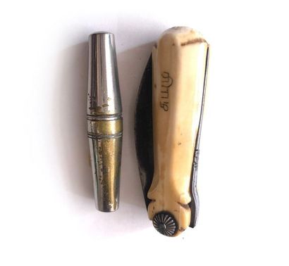 Small folding pocket knife with a large hollowed...